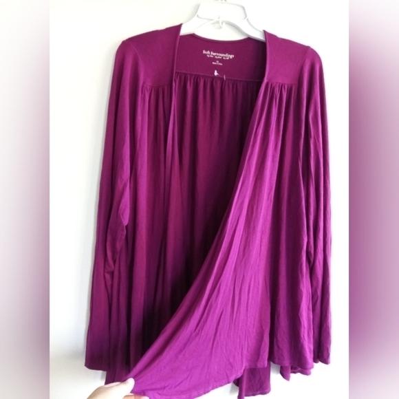 Soft Surroundings Women Purple Jersey Knit Open Cardigan size 1X - Picture 3 of 7
